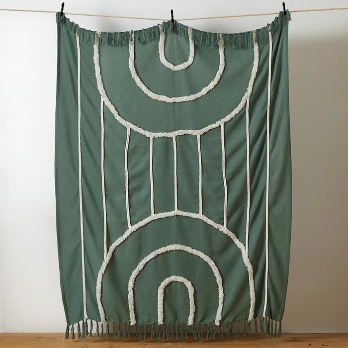 Furn Rainbow Tuft Throw Sage large