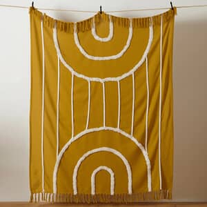 Rainbow Tuft Throw Ochre