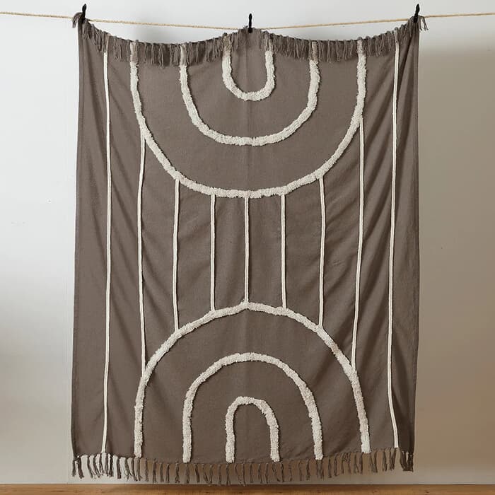 Furn Rainbow Tuft Throw Grey large
