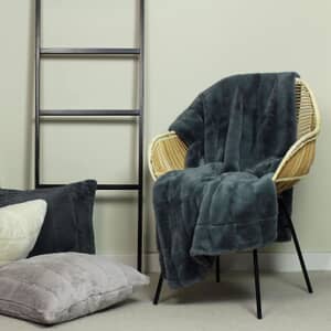 Empress Faux Fur Throw Charcoal
