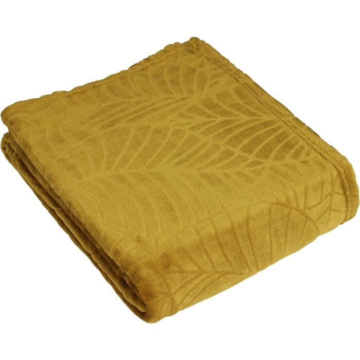 Furn Folio Fleece Throw Mustard large
