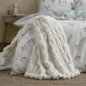 Carved Faux Fur Cream Throw