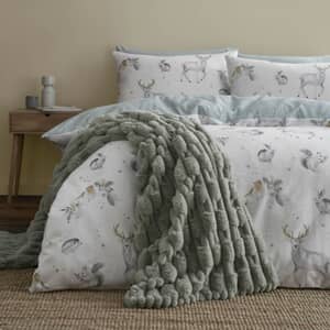 Carved Faux Fur Sage Throw