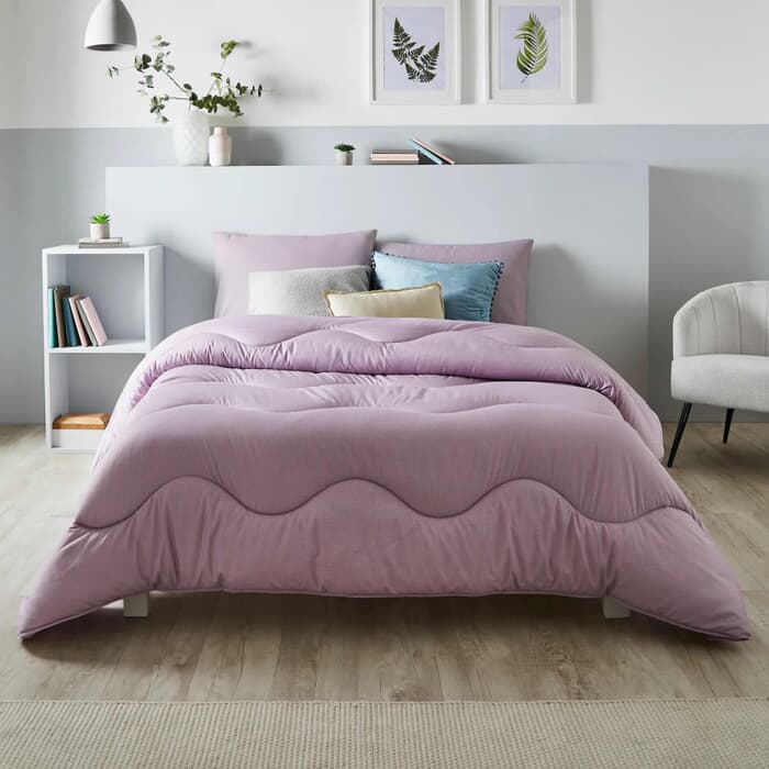 Night Lark Linen Printed Coverless Duvet Lilac large