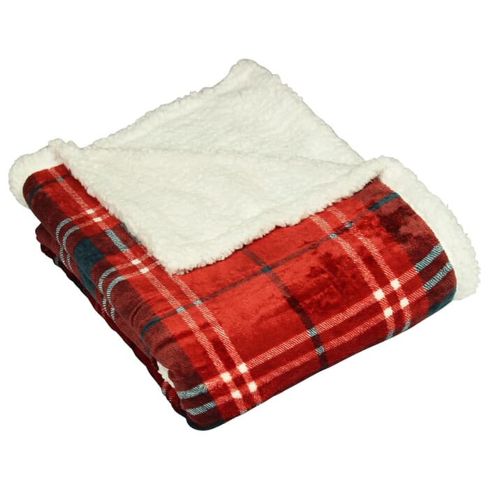Furn Blake Check Throw Red large