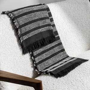 Jour Woven Throw Noir