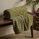 Cosy Ribbed Throw Olive