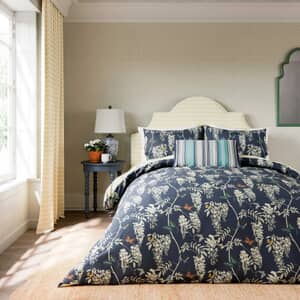Wisteria and Butterfly Midnight Blue