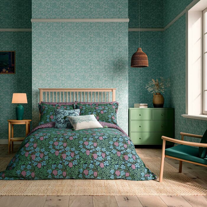 William Morris Vine Teal and Lilac large
