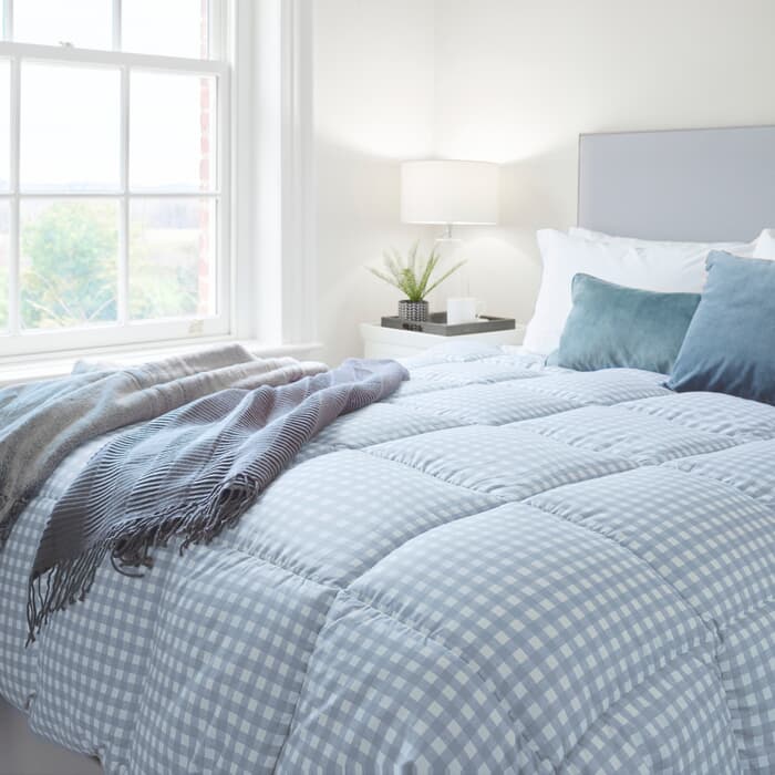  Gingham Print Coverless Duvet Dusk Blue large