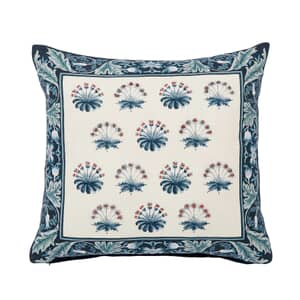 Earthly Paradise Cushion in Teal and Sea Green