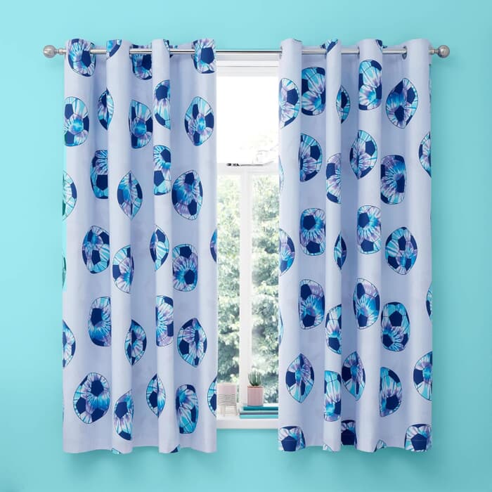 Catherine Lansfield Tie Dye Football Lilac Curtains large