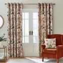 Pippa Floral Birds Natural Curtains