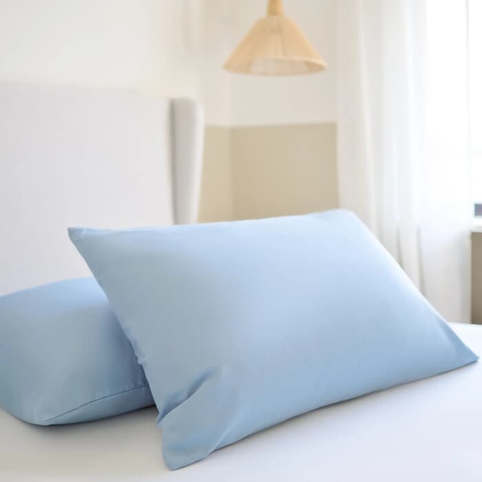  Plain Pillowcase Pair Dusk Blue large