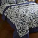 Flock Trellis Navy Bedspread