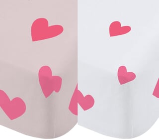 Hearts and Stripes White/Pink - 2 Pack