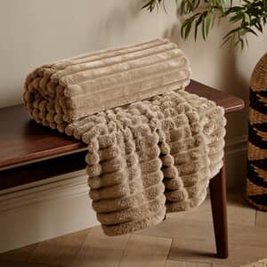 Cosy Ribbed Throw Natural