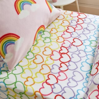 Rainbow Hearts Fleece
