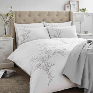 Pussy Willow Embroidered Dove Grey