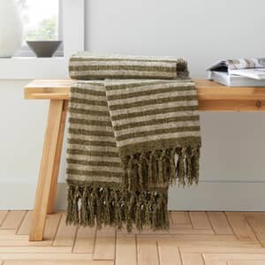 Stripe Chenille Olive Green