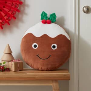 Christmas Pudding Cushion Brown