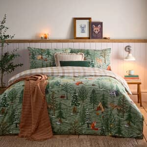 Lodge Wood Brushed Cotton Oak Green