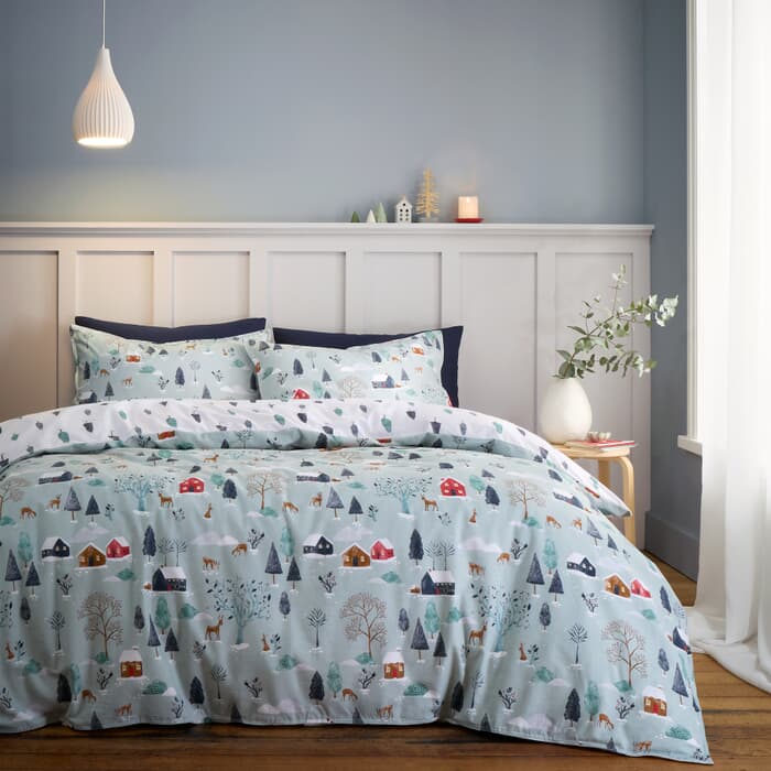 Bianca Brushed Winter Scene Blue large