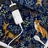 Deyongs Heated Throw Fox And Deer Navy small 8463A