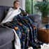 Deyongs Heated Throw Fox And Deer Navy small 8463B