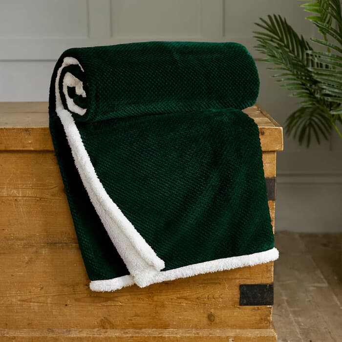 Deyongs Penzance Throw Dark Green large
