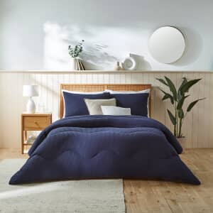 Waffle Coverless Duvet Navy