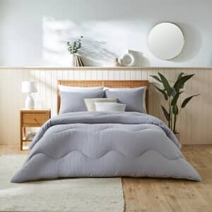 Waffle Coverless Duvet Grey