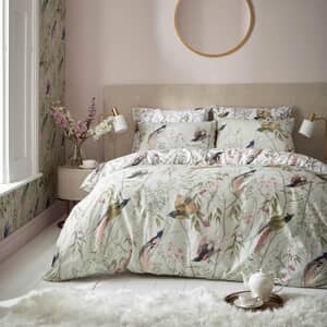 Clavering Birds Sage Green