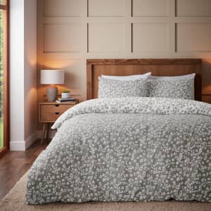 Brushed Grace Floral Leaf Grey