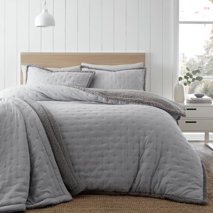 Catherine Lansfield Cosy Nori Sherpa Silver large
