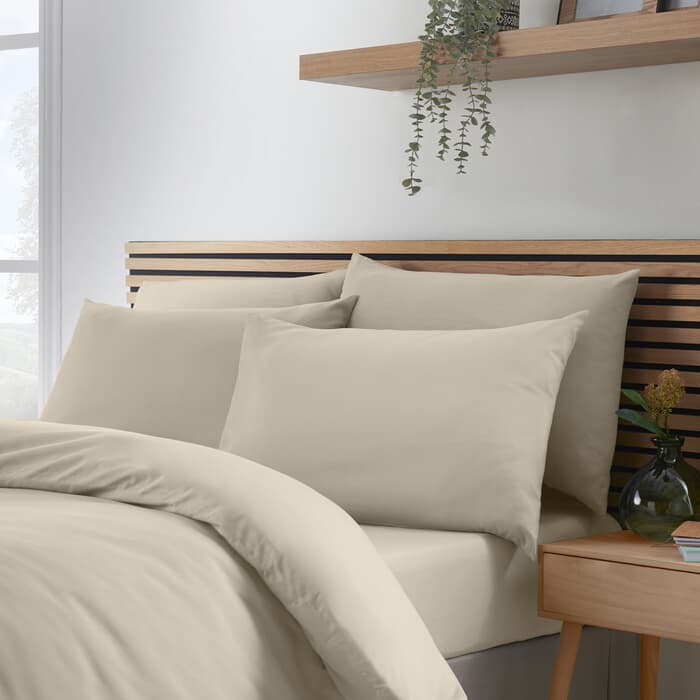 Catherine Lansfield Easy Iron Percale Natural large