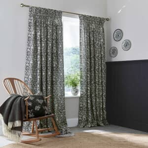 Regal Peacock Charcoal/White Curtains