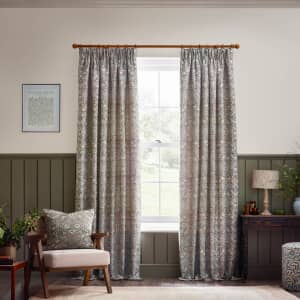 Strawberry Thief Jacquard Curtains Biscuit