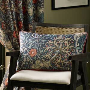 Seaweed Feather Rich Cushion Indigo