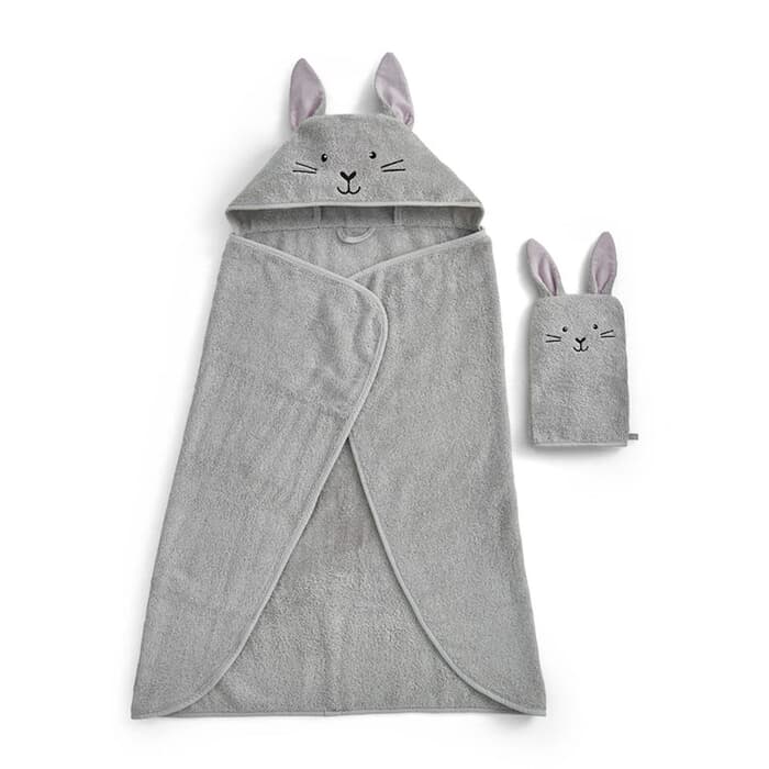 Christy Bunny Cuddle Wrap and Mitt Set Grey large