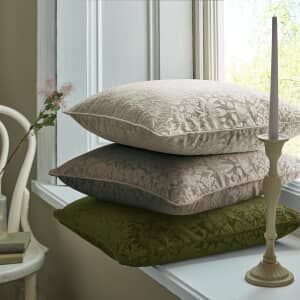 Strawberry Thief Embossed Cushion Oyster