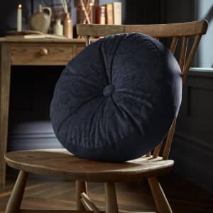 Strawberry Thief Embossed Round Prussian Blue