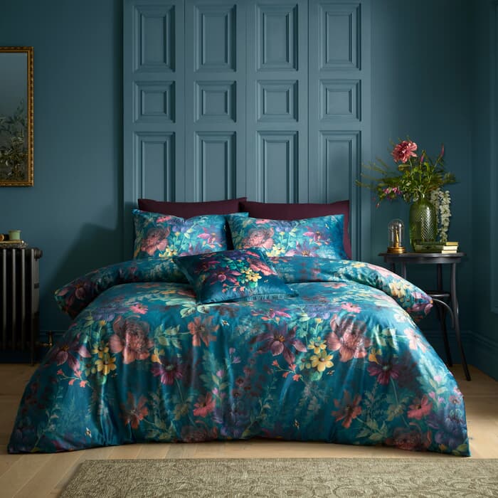 Bridgerton by Catherine Lansfield Romantic Floral Teal large
