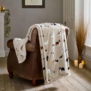 Mixed Dogs Sherpa Throw