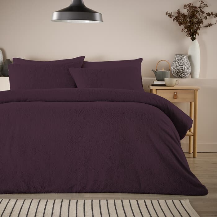 Vantona Teddy Fleece Set Berry large