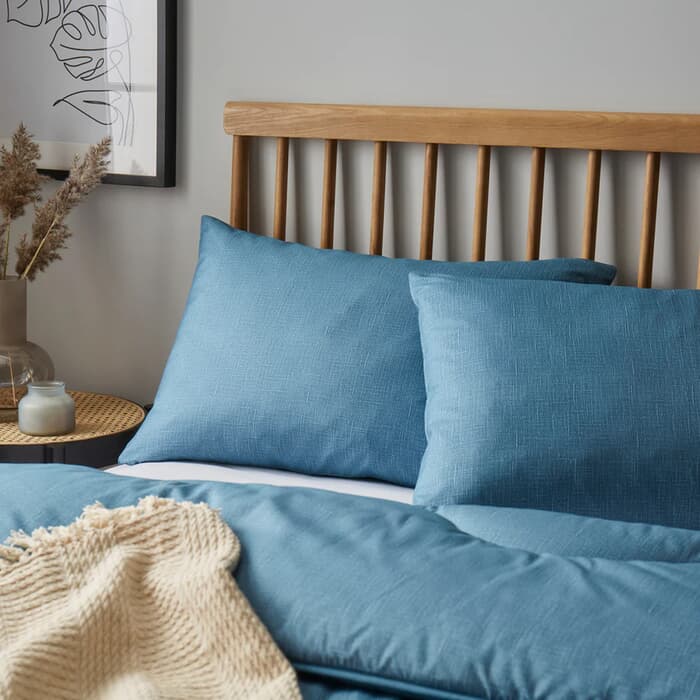 Night Lark Plain Pillowcase Pair Twilight Blue large
