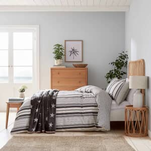 Beach House Stripe Linen and Grey