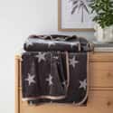 Star Fleece Throw Charcoal and Linen