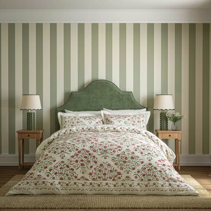 Sanderson Ottoman Rose and Olive large