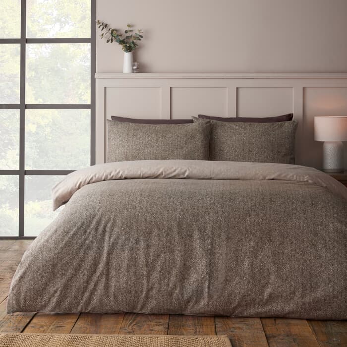 Catherine Lansfield Brushed Herringbone Chocolate large